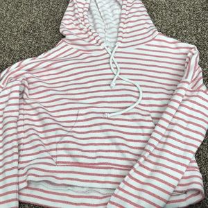 Stripped cropped hoodie